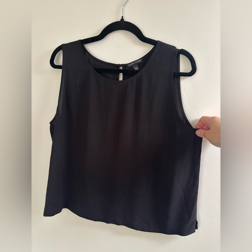 Eileen fisher silk Black Sleeveless Top